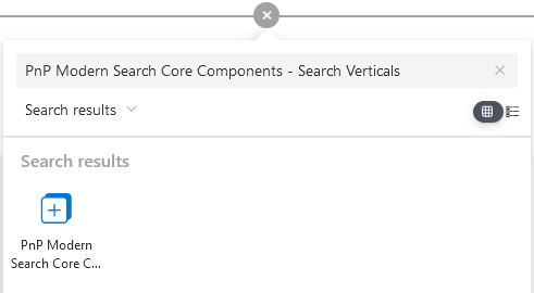 PnP Modern Search Core Components Search Verticals