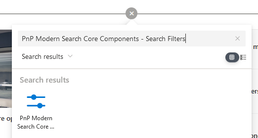 PnP Modern Search Core Components Search Filters WebPart