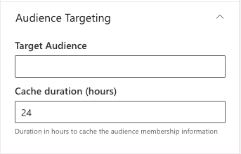 "Audience targeting settings"