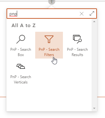 "PnP Search Filters Web Part"