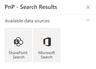 "Available data sources"