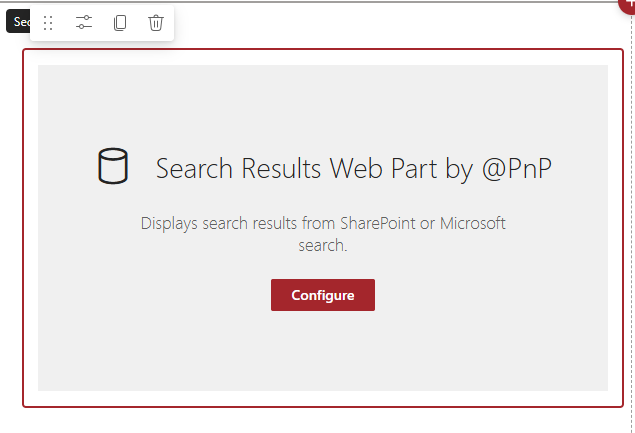 Add PnP Search Result WebPart